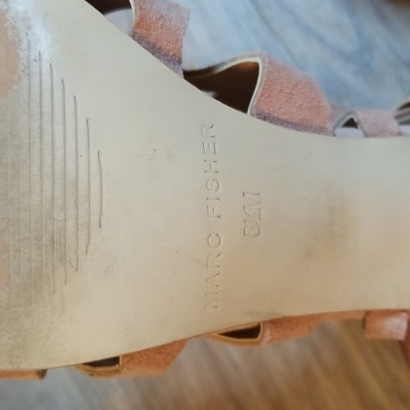 Marc Fisher Womens Blush Pink Suede Lace Up Sandal Heels shoes Sandals - Picture 12 of 12